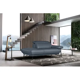 Egoitaliano Ottomane »Anais, erstklassiges Designsofa, Breite 179 cm, Fußfarbe schattengrau« Kopfteil verstellbar, Leder BULL, smoke, grau