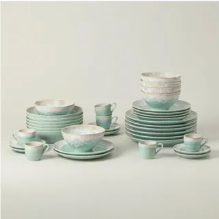 Costa Nova Kombiservice , Türkis , Keramik , 30-teilig , 100 ml,650 ml , Geschirr, Geschirrsets, Kombiservice