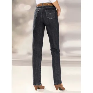 5-Pocket-Jeans CASUAL LOOKS, Damen, Gr. 195, Extrakurzgrößen, schwarz (schwarz, denim), 78% Baumwolle, 20% Polyester, 2% Elasthan, unifarben, lang, Jeans 5-Pocket-Jeans