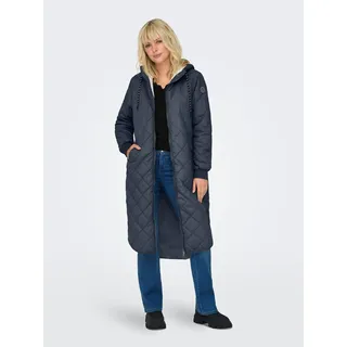 Steppmantel ONLY "ONLNEWSANDY QUILT COAT CC OTW", Damen, Gr. S, blau (ombre blau), Steppware, Obermaterial: 100% Nylon, unifarben, regular fit, Rippstrickbündchen, Mäntel Steppmantel