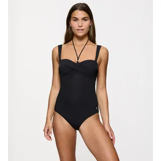 Triumph Badeanzug "Summer Twist", Damen, Gr. 38, Cup B, schwarz, Microfaser, Obermaterial: 77% Polyamid, 23% Elasthan, Badeanzüge Badeanzug, softes Material, Zierring, schnelltrocknende Cups