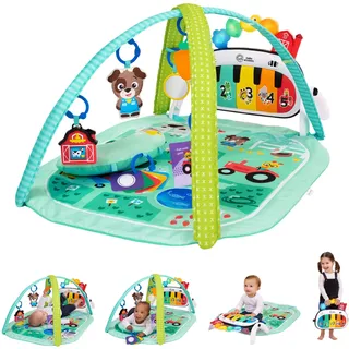 Baby Einstein Farm Explorers 4-in-1 Kickin' Tunes Musical Meadow Musik- & Sprachentdeckungs-Spielbogen, Spielmatte mit Kick-Piano, ab 0 Monaten