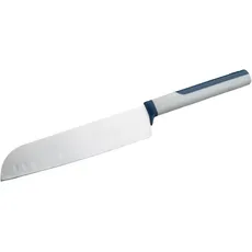 Tasty Santokumesser Live Knife– 18cm Klinge – Für präzises Schneiden in Küche: Hacken, Würfeln, Filieren – Grau/Blau/Silber