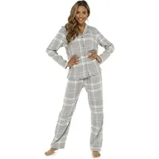 Foxbury, Damen, Pyjama, Womens/Ladies Check Pyjama Set With Gift Bag, Grau, (42 D)