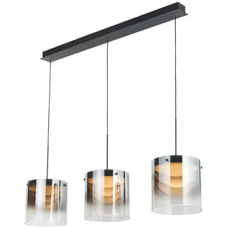 Dieter Knoll Led-Hängeleuchte , Schwarz , Metall, Glas , Uni , 165 mm , länglich , 20x180x100 cm , RoHS, Ce , 3 Helligkeitsstufen , Nur In Filialen Erhältlich