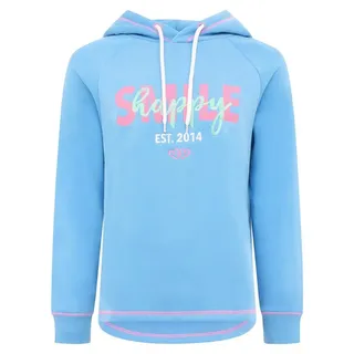 Zwillingsherz Hoodie »"Smile Happy"«, "Smile Happy" mit Pailletten und Kontrastnaht in Neonfarben blau