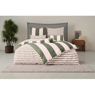 OTTO home Sari Trend Gestreift Rosa 135 x 200 cm + 2 x 80 x 80 cm