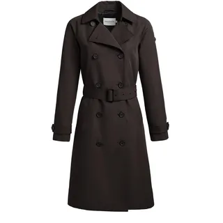 Trenchcoat KHUJO "Trenchcoat Rula2", Damen, Gr. XS, grau (dunkelgrau), Obermaterial: 65% Baumwolle CO. 35% Polyester PES.  Obermaterial: Futter: 95% Polyester PES. 5% Elasthan EL., Mäntel Trenchcoat