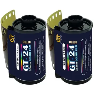 gt photo Farbfilm GT24FILM 35 mm – 2 Folien mit 24 Positionen – ideal für Fotografie, Entwicklung und Qualitätsdruck
