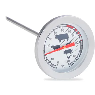 Relaxdays Grillthermometer 5,5 cm Edelstahl Silber
