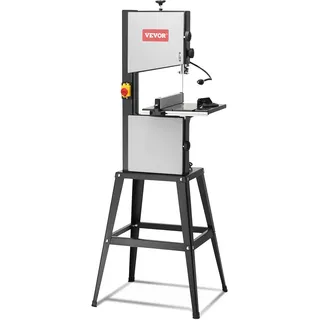 VEVOR Bandsäge mit Ständer, 9,65 Zoll, 506 U/min / 920 U/min, Tischbandsäge mit zwei Geschwindigkeiten, 370 W, 1/2 PS-Motor, 6 Zoll Schnitthöhe, 72,13 Zoll Sägeblattlänge, mit Anschlag und Gehrungsanschlag, für die Holzbearbeitung von Aluminium und Kunststoff