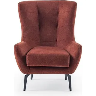 Chesterfield Design Modern Luxus 1-Sitzer Stoffsofa Wohnzimmer Lounge - Orange