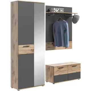 Mid.you Garderobe , Holzwerkstoff , 3-teilig , 175x200x38 cm , FSC Mix , Garderobe, Garderoben-Sets & Serien