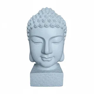Relaxdays Buddha-Kopf , weiß , Kunststoff , 51.3x76.8x51.3 cm, , Dekoration, Dekofiguren & Skulpturen, Buddha-Statuen