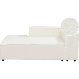 BELIANI Chaiselongue Cremeweiß Bouclé Rechtsseitig Modul-Récamiere mit Niedriger Rückenlehne Wohnzimmermöbel Modern Skandi Wohnzimmer Ausstattung Möbel - Weiß, Schwarz