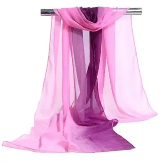 GreatRise Chiffon Schal Seidenschal Damen Modischer Farbverlauf Seidentuch Sommer Stola 160×50cm Langhalstuch Tüll Schaltuch Halstuch Tuch für Kopf & Hals Party Festlich Strand Violett-Rosa