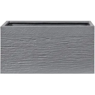 Beliani Blumentopf grau rechteckig 60/29/30 cm Myra , Grau , Naturmaterialen , 30 cm , Dekoration, Blumen & Blumentöpfe, Übertöpfe