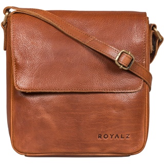 ROYALZ 'Illinois' Herrentasche zum Umhängen klein Leder Umhängetasche Herren Messenger Bag Vintage Ledertasche Schultertasche Handtasche Echtleder, Farbe:Texas Braun