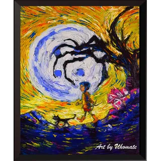 Uhomate Coraline Vincent Van Gogh Sternennacht-Poster für Zuhause, Leinwand, Wandkunstdruck, Poster, Baby-Geschenk, Kinderzimmer, Dekoration, Wohnzimmer, Wanddekoration, A131 (20,3 x 25,4 cm)