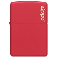 ZIPPO - Red Matte - nachfüllbares Sturmfeuerzeug in hochwertiger Geschenkbox (rot, Flammenmotiv graviert)