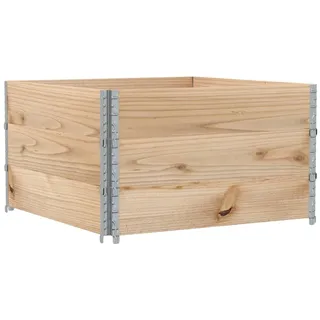 vidaXL Paletten-Aufsatzrahmen 3 Stk. 100x100 cm Massivholz Kiefer - Braun