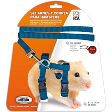 ICA DA977 Hamstergeschirr und Leine, Blau