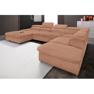 sit&more Wohnlandschaft »Alcudia U-Form« wahlweise mit Bettfunktion, braun