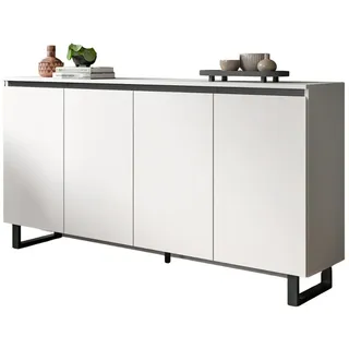 inn.furn Gelia 160 x 84 cm Weiß / Schwarz
