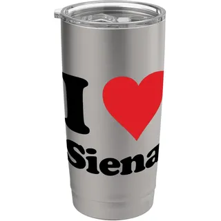 Italienisches Souvenir mit Aufschrift "I Heart Siena Italy Love" Doppelwandiger Edelstahl-Thermobecher