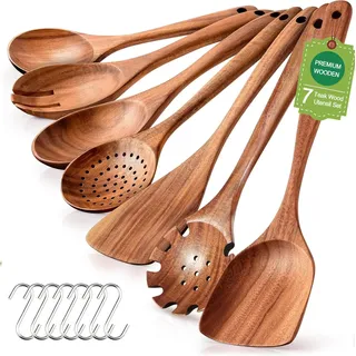 Spardar 7-Teiliges Holzlöffel zum Kochen, Für Küche Und Restaurant