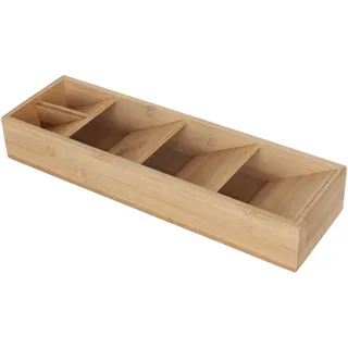 Relaxdays Besteckorganizer Holz 40 x 6 x 12 cm