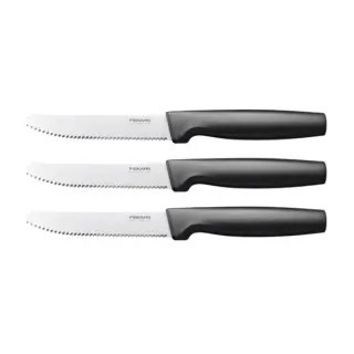 Fiskars Functional Form Tafelmesserset, 3-teilig, Spülmaschinenfeste Messer mit einer Klinge aus japanischem Stahl, 1 Set = 3 Messer