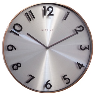 NeXtime Wanduhr Dia. 40cm - Metall Reflection Stille Uhrwerk