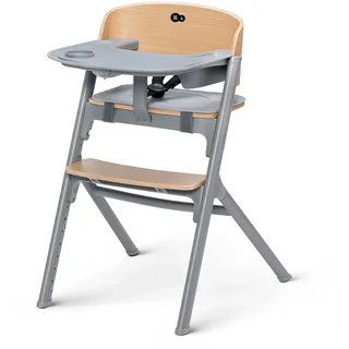 Kinderkraft LIVY Kinderhochstuhl von 6 Monate bis 110 kg, Stuhl für die ganze Familie, Ergonomische Rückenlehne, Minimalistisches niederländisches Design, Natur
