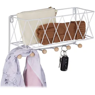 Relaxdays Wandgarderobe Relaxdays 36 x 17 x 13 cm Weiß