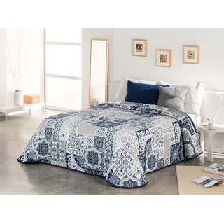 Home affaire Tagesdecke »Sofia« Tagesdecke in Patchwork-Design, für Kinder und Erwachsene, blau