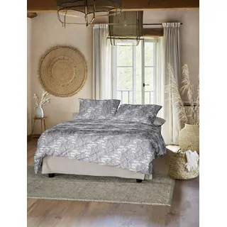 IRISETTE Bettwäsche LOTUS Tencel B/L: 155x220 cm) - grau - BL 155x220 cm
