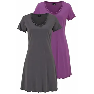 VIVANCE DREAMS Damen Nachthemd lila, anthrazit Gr.32/34