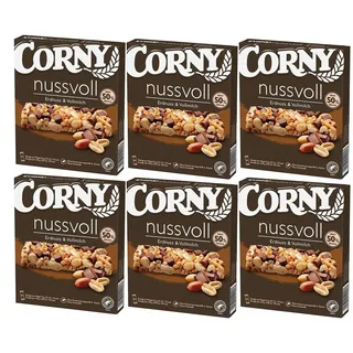 Corny Nussvoll Erdnuss und Vollmilchschoko Riegel 96g 6er Pack