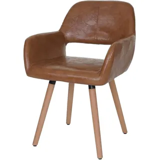 Mendler Esszimmerstuhl HWC-A50 II Kunstleder Braun