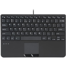 Perixx PERIBOARD-525 US, Wired Mini USB Keyboard with Touchpad - X Type Scissor Keys - 11.18x7.17x1.1 Inches - Build-in 2 USB Hubs - US English