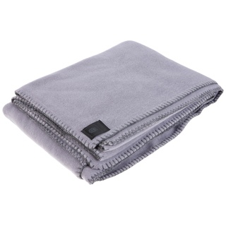 Soft-Fleece-Decke – Polarfleece-Decke mit Häkelstich – flauschige Kuscheldecke – 110x150 cm – 935 titanium - von ’zoeppritz since 1828’