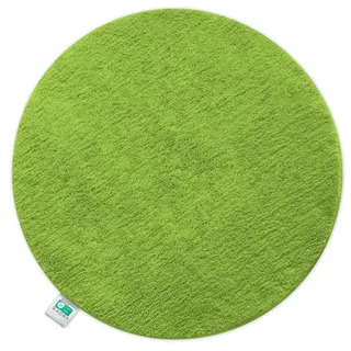 Floordirekt Badematte Sky - Badezimmerteppich - Weicher, dichter Hochflor - Rutschhemmend & Schnell trocknend - Geeignet für Fußbodenheizung - Eckig & Rund (Rund - Ø 95 cm, Apfelgrün)