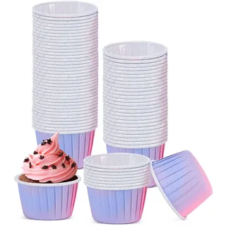 Papier Muffinförmchen, 150 Stücke Cupcake Formen Cupcake Wrapper Cupcake | Muffins Formen Backbecher für Hochzeiten Partys Geburtstage,Weihnachten (Rosa-Blau)