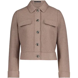 Jackenblazer BETTY BARCLAY "Blazer-Jacke mit aufgesetzten Taschen", Damen, Gr. 46, beige, Obermaterial: 60% Viskose CV. 40% Wolle WO., Blazer Jackenblazer