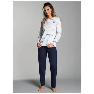 Trigema Schlafanzug »TRIGEMA Pyjama mit Safari-Print« 1 tlg., weiß
