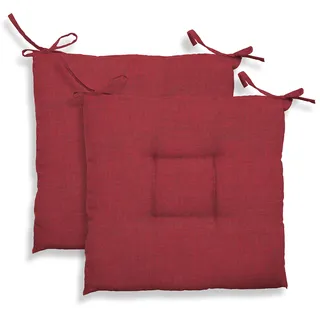 GEMITEX Cuscino Sedia Trapuntato Creta Sitzkissen, gesteppt, Kreta, 2 Stück, Dekor 1550, Rot, 39 x 39 x 5 cm, Mehrfarbig, 2 Unità (Confezione da 1), 2