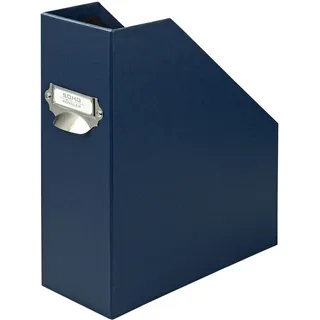 RÖSSLER SOHO Stehsammler A4 | Stehsammler Pappe aus stabilem Karton | Büro Organizer | Schreibtisch Organizer | Zeitschriftenhalter | 315 x 260 x 115 mm | 1 Stück | Farbe: Blau | Navy