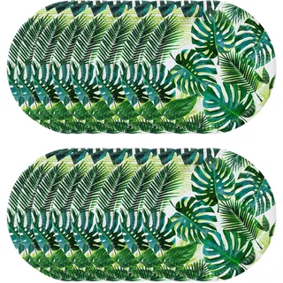 Talking Tables Pappteller Grün, Tropisches Blattmotiv - Einweggeschirr, Einwegteller, Pappteller Kindergeburtstag - Partygeschirr für Dschungel, Hawaii, Gartenparty Sommerparty Deko, 24er-Pack