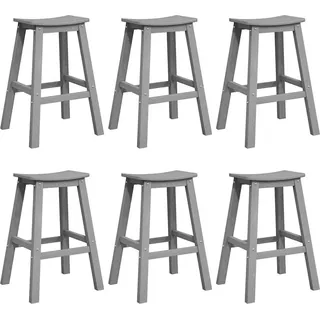 vidaXL Garten Bar Set 6 pcs Hellgrau HDPE - Hellgrau